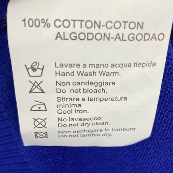 NWOT/NBW Seventy Venezia Royal Blue Men’s Cotton Cardigan Vest. XL - Picture 8 of 9